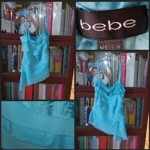 Bebe Turquoise Laser Cut Tank